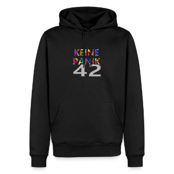 KEINE PANIK und die Antwort auf den ganzen Rest 2 - Männer Premium Bio Hoodie - Schwarz - Vorne - Nico (187cm)
