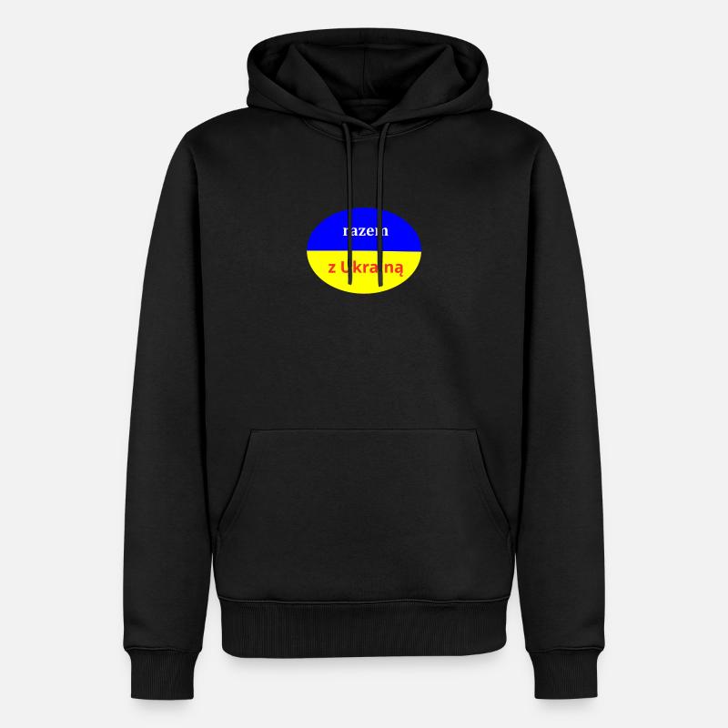 avec l’Ukraine - Sweat à capuche Premium bio Homme - noir