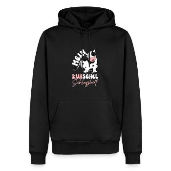 Mein Kuhschel Kuh Schlaf - Männer Premium Bio Hoodie - Schwarz - Vorne - Nico (187cm)