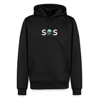 SOS - Weinende traurige Erde Klimawandel - Männer Premium Bio Hoodie - Schwarz - Vorne - Nico (187cm)