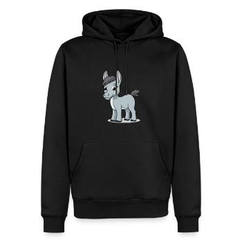 Niedlicher Esel für Kinder für Kinder - Männer Premium Bio Hoodie - Schwarz - Vorne - Nico (187cm)