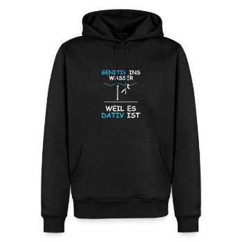 Genitiv Dativ weiß - Männer Premium Bio Hoodie - Schwarz - Vorne - Nico (187cm)
