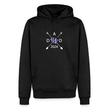Papa 2024 | Dad 2024 - Männer Premium Bio Hoodie - Schwarz - Vorne - Nico (187cm)