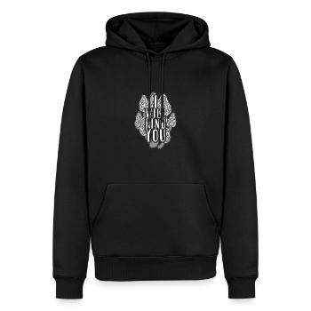 Pilze sammeln Pilzsammler - Männer Premium Bio Hoodie - Schwarz - Vorne - Nico (187cm)