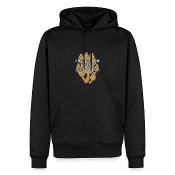 Pilze sammeln Pilzsammler - Männer Premium Bio Hoodie - Schwarz - Vorne - Nico (187cm)