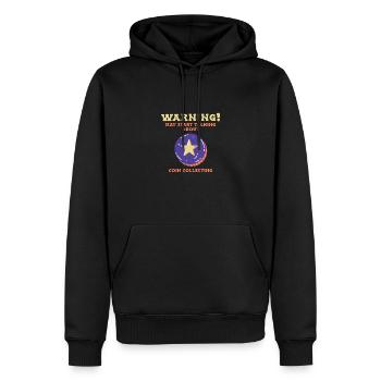 Pièces collecteurs de pièces Numismatique - Sweat à capuche Premium bio Homme - noir - Devant - Nico (187cm)