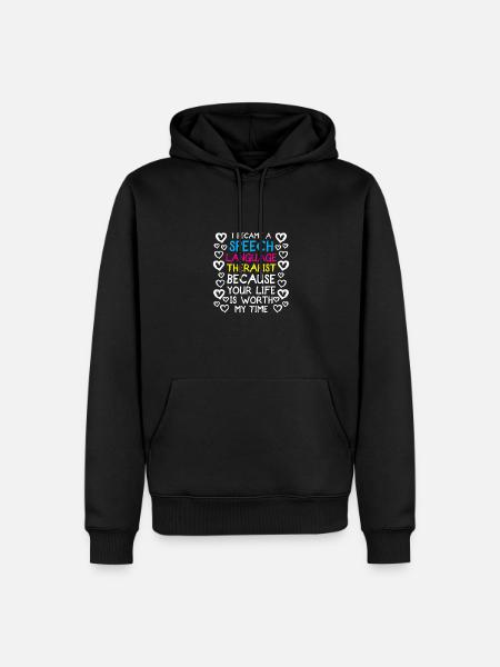 Logopäde Sprachtherapie Sprachtherapeut - Männer Premium Bio Hoodie - Schwarz