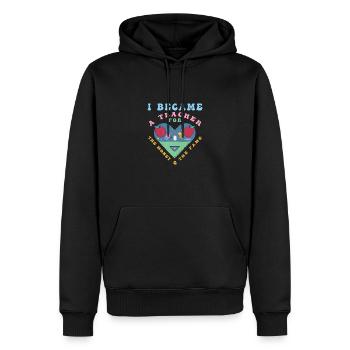 Lustiger Lehrer Spruch Schule - Männer Premium Bio Hoodie - Schwarz - Vorne - Nico (187cm)