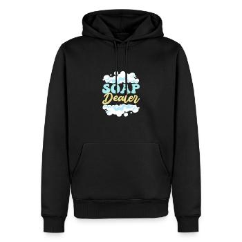 Fabrication de savon Savon fait à la main - Sweat à capuche Premium bio Homme - noir - Devant - Nico (187cm)