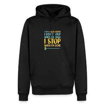 Femme de ménage Ménage - Sweat à capuche Premium bio Homme - noir - Devant - Nico (187cm)
