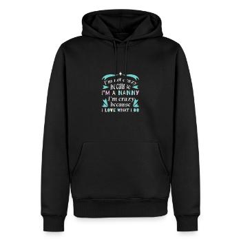 Nanny Babysitterin Tagesmutter - Männer Premium Bio Hoodie - Schwarz - Vorne - Nico (187cm)
