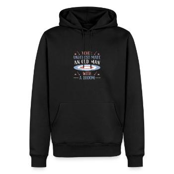 Curling - Sweat à capuche Premium bio Homme - noir - Devant - Nico (187cm)