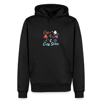 Cross Stitch Kreuzstich Sticken - Männer Premium Bio Hoodie - Schwarz - Vorne - Nico (187cm)