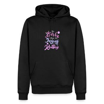 Stricken Stricknadel Wolle Lustiges - Männer Premium Bio Hoodie - Schwarz - Vorne - Nico (187cm)