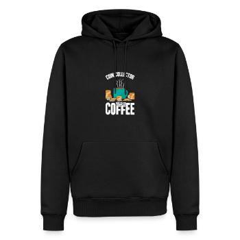 Les collectionneurs de pièces collectent des pièces - Sweat à capuche Premium bio Homme - noir - Devant - Nico (187cm)