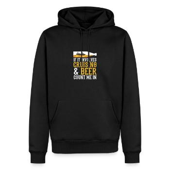 Bateau de croisière - Sweat à capuche Premium bio Homme - noir - Devant - Nico (187cm)