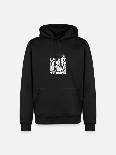 Eisangeln Eisfischen - Männer Premium Bio Hoodie - Schwarz