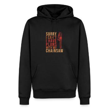 Bûcheron Bûcheron Tronçonneuse - Sweat à capuche Premium bio Homme - noir - Devant - Nico (187cm)