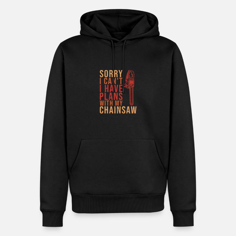 Bûcheron Bûcheron Tronçonneuse - Sweat à capuche Premium bio Homme - noir