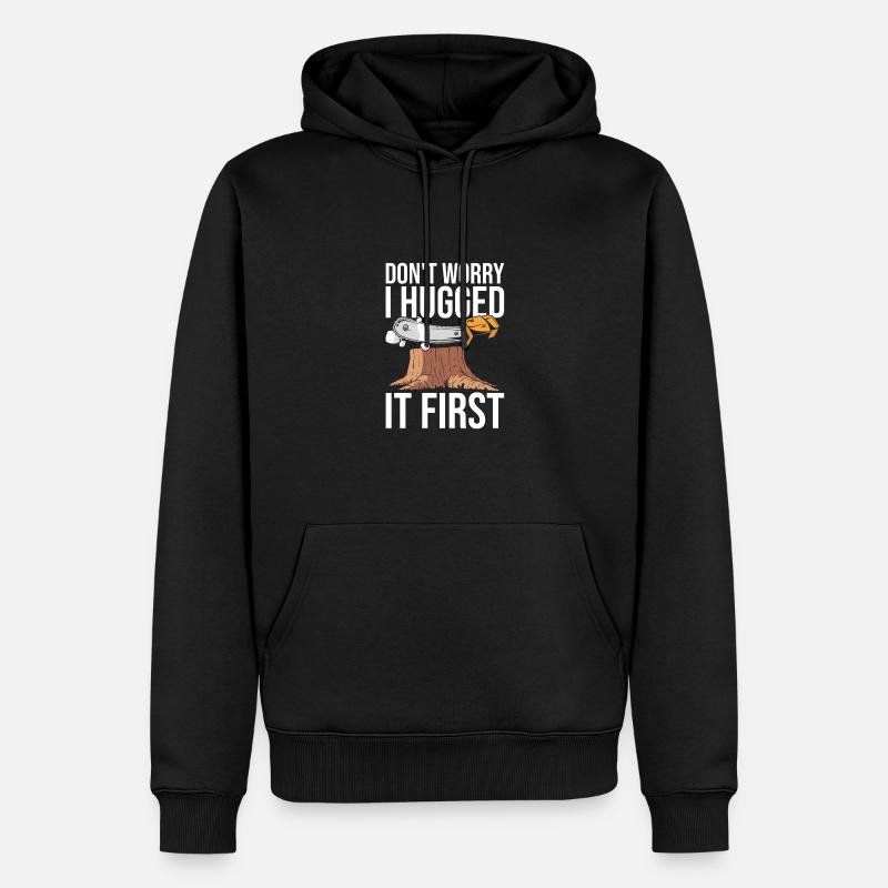 Bûcheron Bûcheron Tronçonneuse - Sweat à capuche Premium bio Homme - noir