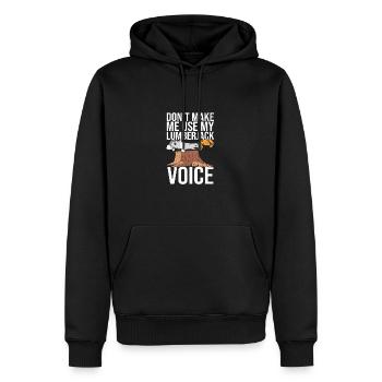Bûcheron Bûcheron Tronçonneuse - Sweat à capuche Premium bio Homme - noir - Devant - Nico (187cm)