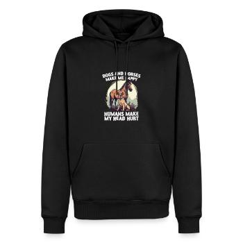 Hunden Und Pferden - Männer Premium Bio Hoodie - Schwarz - Vorne - Nico (187cm)