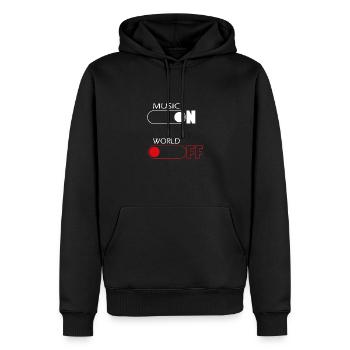 On and Off Buttons, music, world - Sweat à capuche Premium bio Homme - noir - Devant - Nico (187cm)