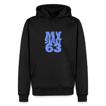 Doux 63 - Sweat à capuche Premium bio Homme - noir - Devant - Nico (187cm)