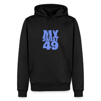 Doux 49 - Sweat à capuche Premium bio Homme - noir - Devant - Nico (187cm)