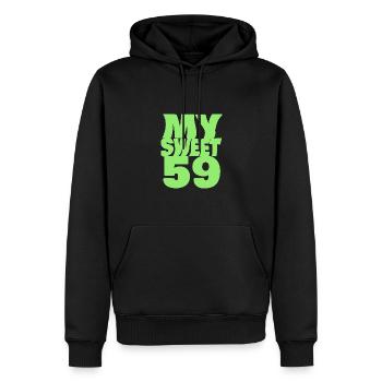 59 - Männer Premium Bio Hoodie - Schwarz - Vorne - Nico (187cm)