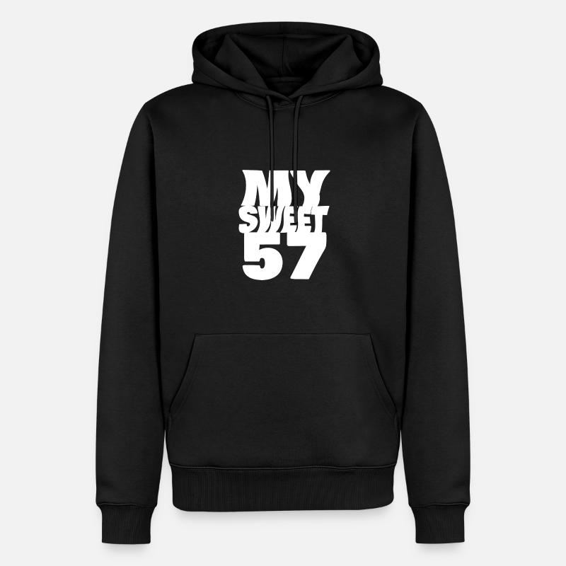 57 - Männer Premium Bio Hoodie - Schwarz