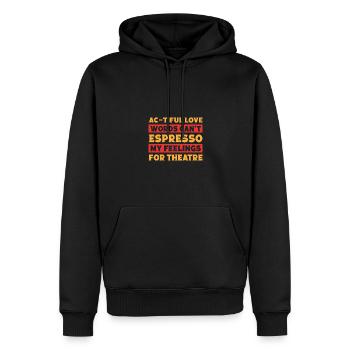 Théâtre musical Espresso Mes sentiments Théâtre Cadeau - Sweat à capuche Premium bio Homme - noir - Devant - Nico (187cm)