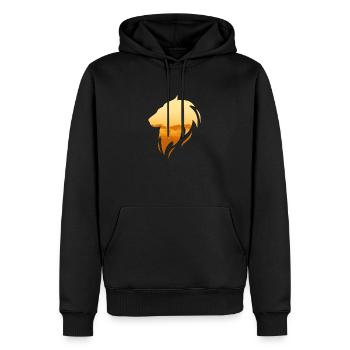Löwe und Savanne - Männer Premium Bio Hoodie - Schwarz - Vorne - Nico (187cm)