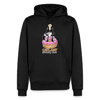 Geburtstag Geschenk Katze Torte Kuchen Katzenlady - Männer Premium Bio Hoodie - Schwarz - Vorne - Nico (187cm)