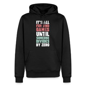 Nerd des mathématiques jusqu’à ce que quelqu’un divise par zéro - Sweat à capuche Premium bio Homme - noir - Devant - Nico (187cm)