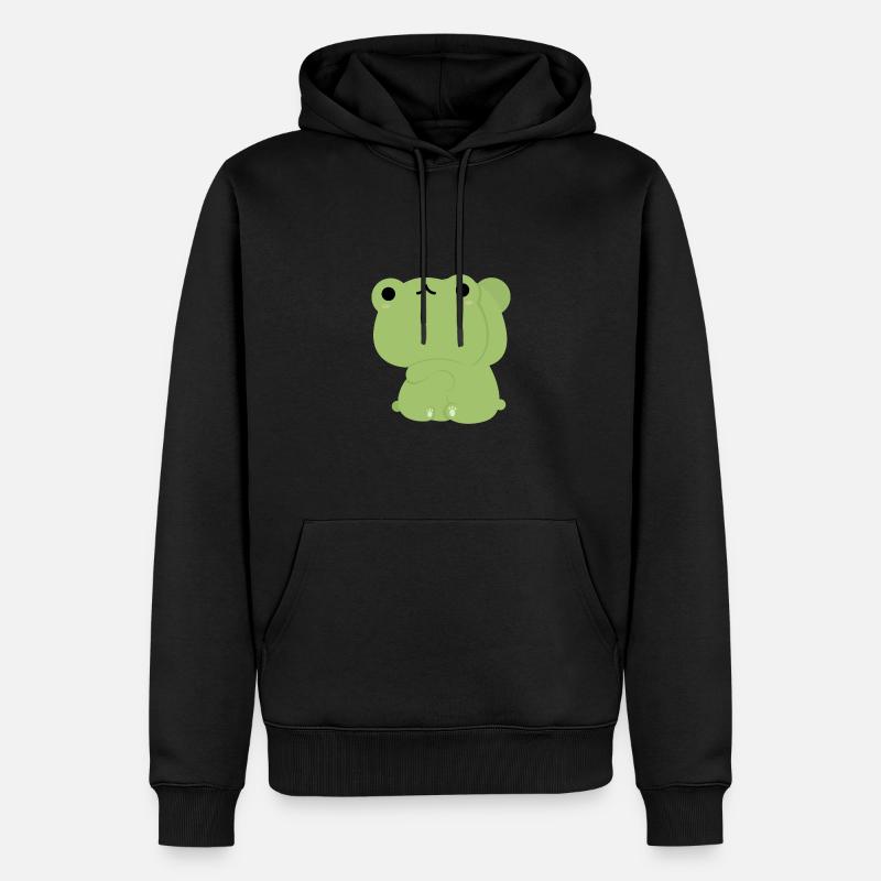 Frosch-Pärchen - Männer Premium Bio Hoodie - Schwarz