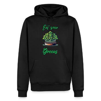 Eat Your Greens Farmer Gardener Microgreen Grower - Männer Premium Bio Hoodie - Schwarz - Vorne - Nico (187cm)