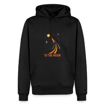 Le bitcoin sur la lune - Sweat à capuche Premium bio Homme - noir - Devant - Nico (187cm)