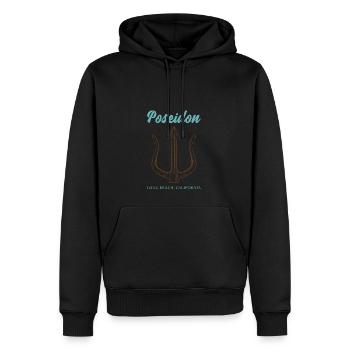 Trident de Poséidon - Sweat à capuche Premium bio Homme - noir - Devant - Nico (187cm)