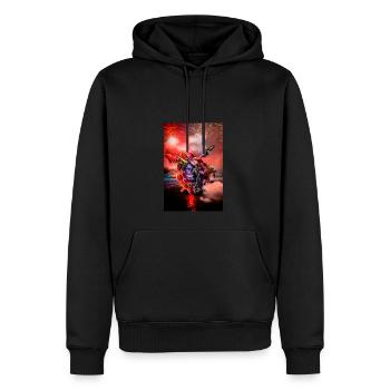 CLOYSTER illustration dessin poster, t shirt anime - Sweat à capuche Premium bio Homme - noir - Devant - Nico (187cm)
