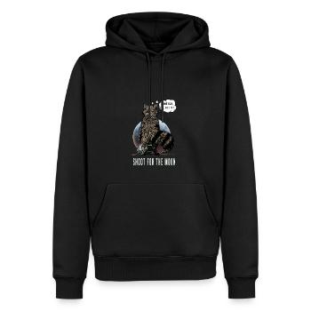 Raton laveur rêveur, visez la lune ! - Sweat à capuche Premium bio Homme - noir - Devant - Nico (187cm)