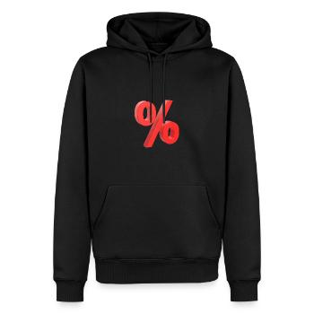 Prozentzeichen Rot 3D - Männer Premium Bio Hoodie - Schwarz - Vorne - Nico (187cm)
