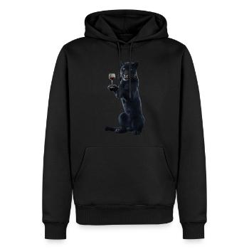 Panther Wein - Männer Premium Bio Hoodie - Schwarz - Vorne - Nico (187cm)
