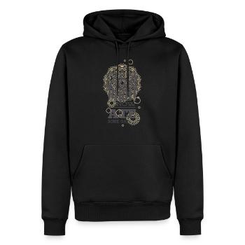 Gestank Knoblauch Essen Faul negativ -frech Spruch - Männer Premium Bio Hoodie - Schwarz - Vorne - Nico (187cm)