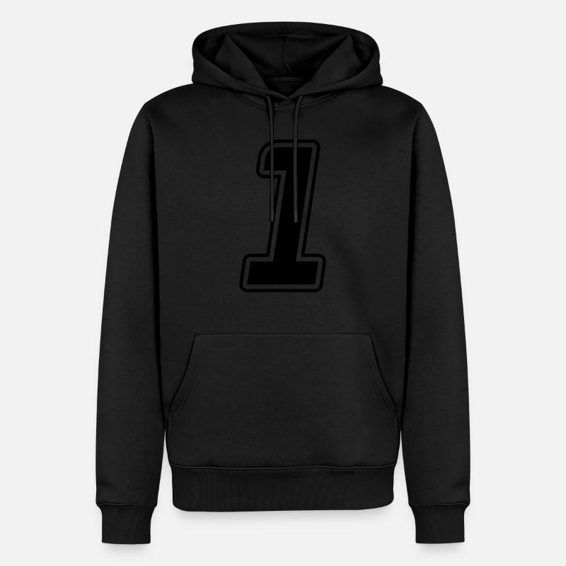 Startnummer 1 - Männer Premium Bio Hoodie - Schwarz