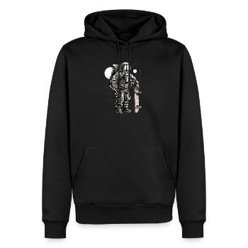 Astronaut Skater - Männer Premium Bio Hoodie - Schwarz - Vorne - Nico (187cm)