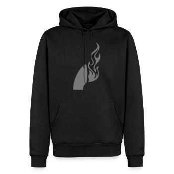 Pipe Flame small Fire Diesel Flamme - Männer Premium Bio Hoodie - Schwarz - Vorne - Nico (187cm)
