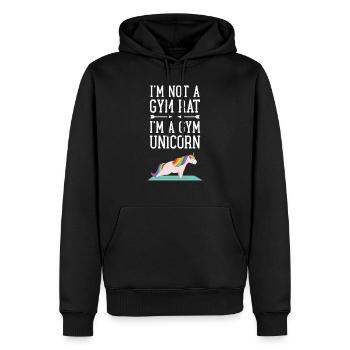 I'm Not A Gym Rat - I'm A Gym Unicorn - Männer Premium Bio Hoodie - Schwarz - Vorne - Nico (187cm)