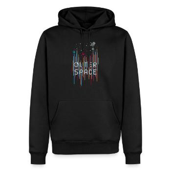 Outer Space 01 - Männer Premium Bio Hoodie - Schwarz - Vorne - Nico (187cm)