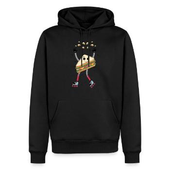 Rollerskaten Rollerskater Skaten Sandwich Pain - Sweat à capuche Premium bio Homme - noir - Devant - Nico (187cm)